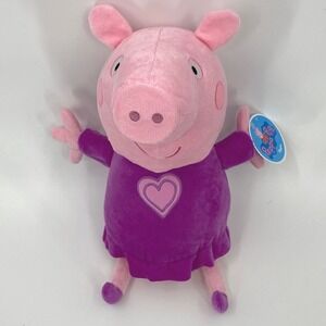 NWT Peppa Pig Plush Just Play Peppa Pig Plush Purple Dress Stuffed Plushβ Doll